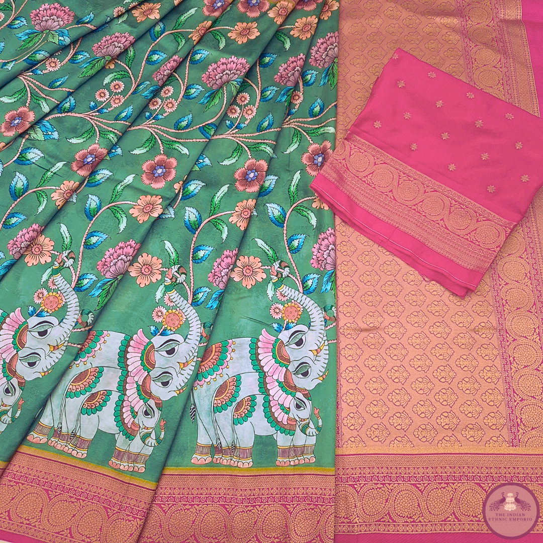 Gulabo Collection – Emerald Elephants for Women