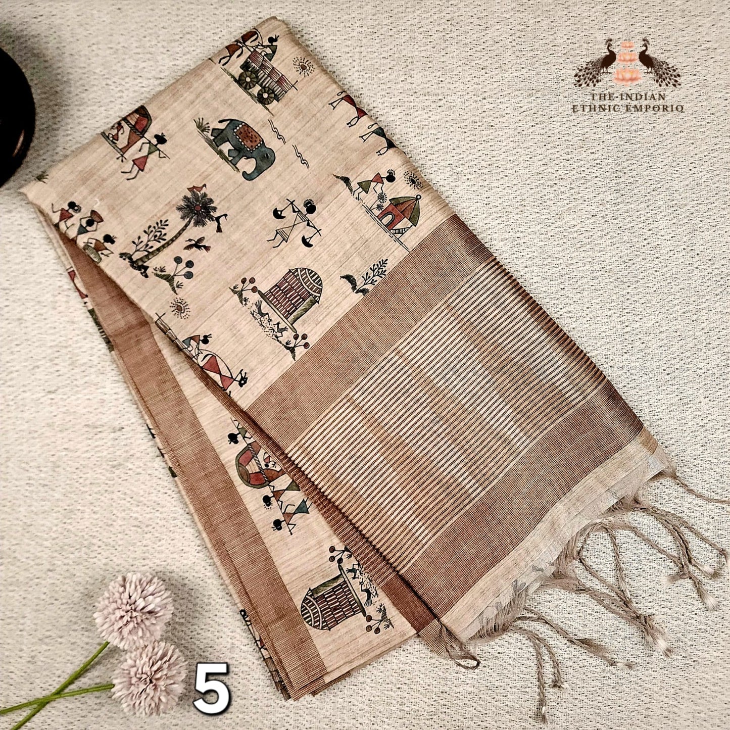 Tribal Print Bhagalpuri Silk Sarees