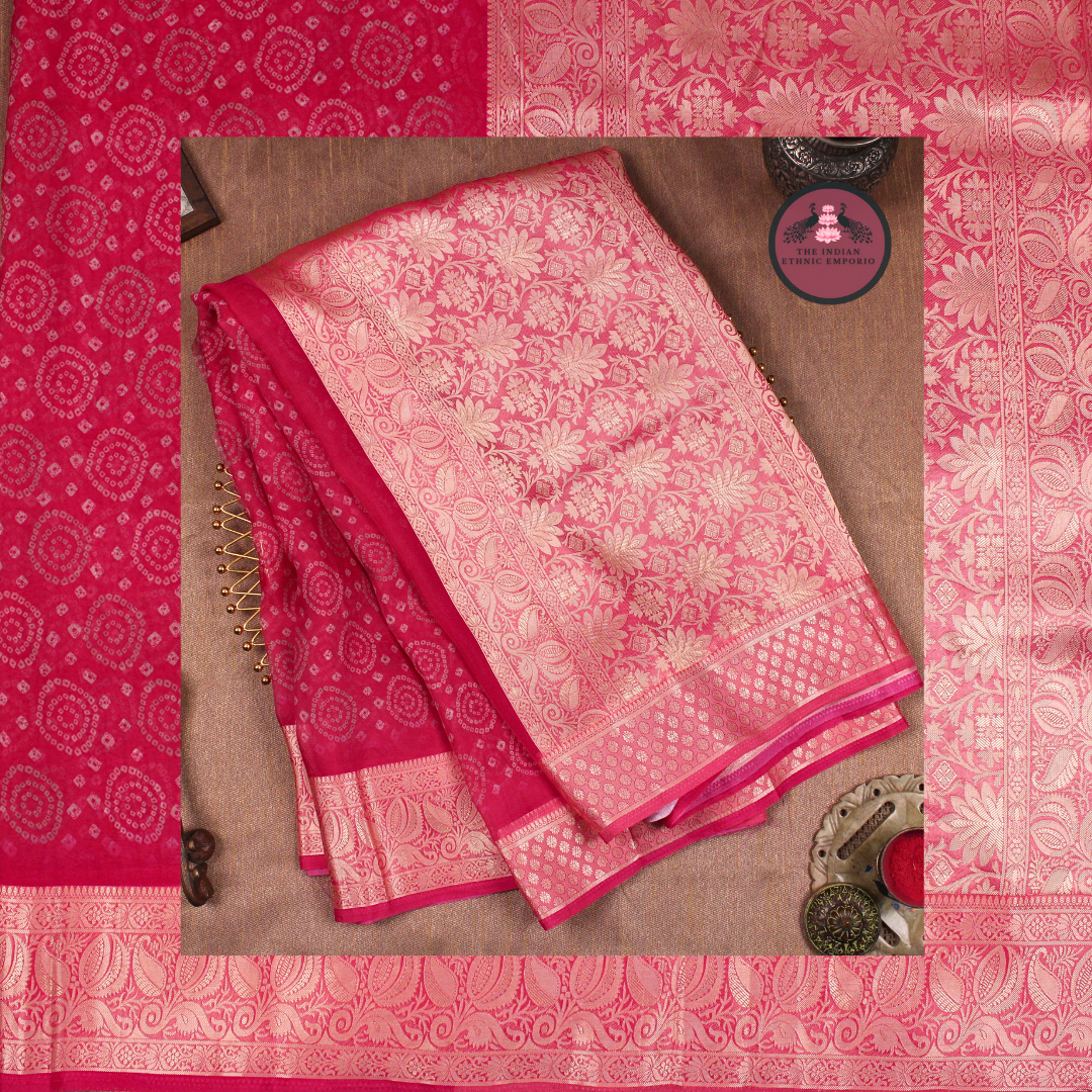 Premium Chiffon Bandhani Sarees