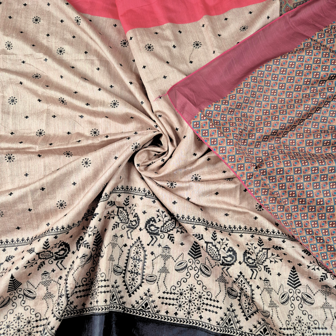 The Warli Weaves - D3 saree for Women | The Indian Ethnic Emporio