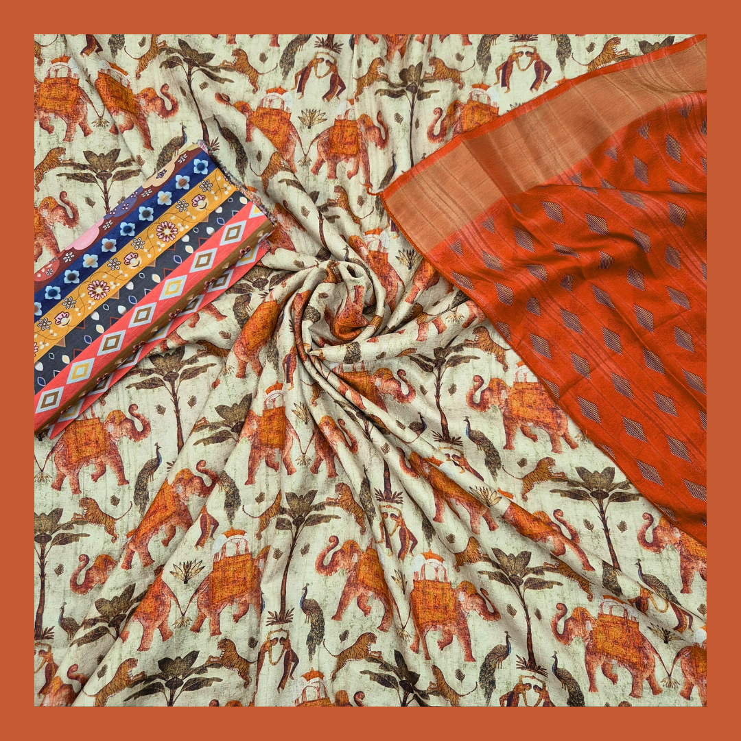 Satrangi Atrangi - Heritage Elegance Premium Gicha Silk Saree for Women