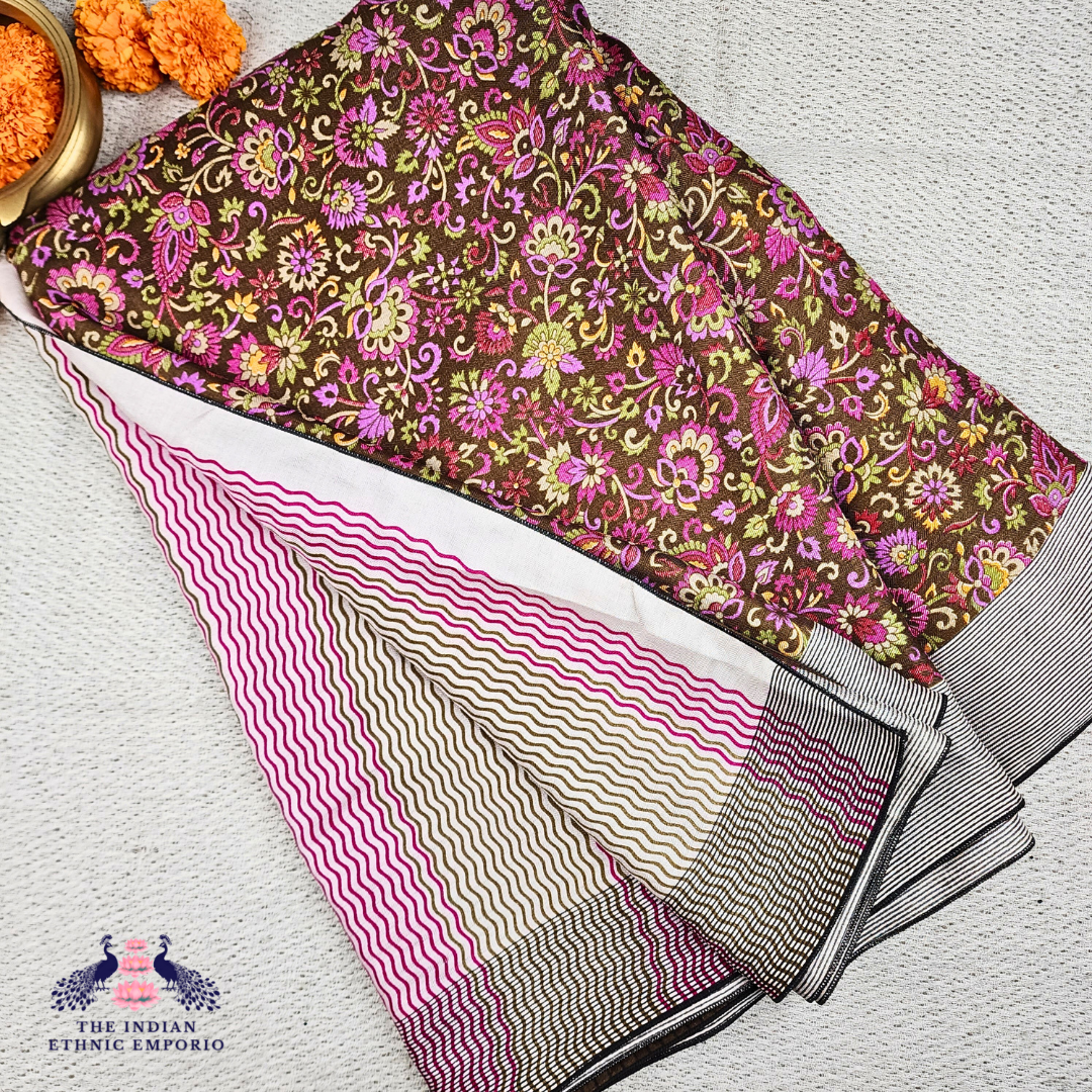 Modal Silk Kashmiri Meenakari Sarees