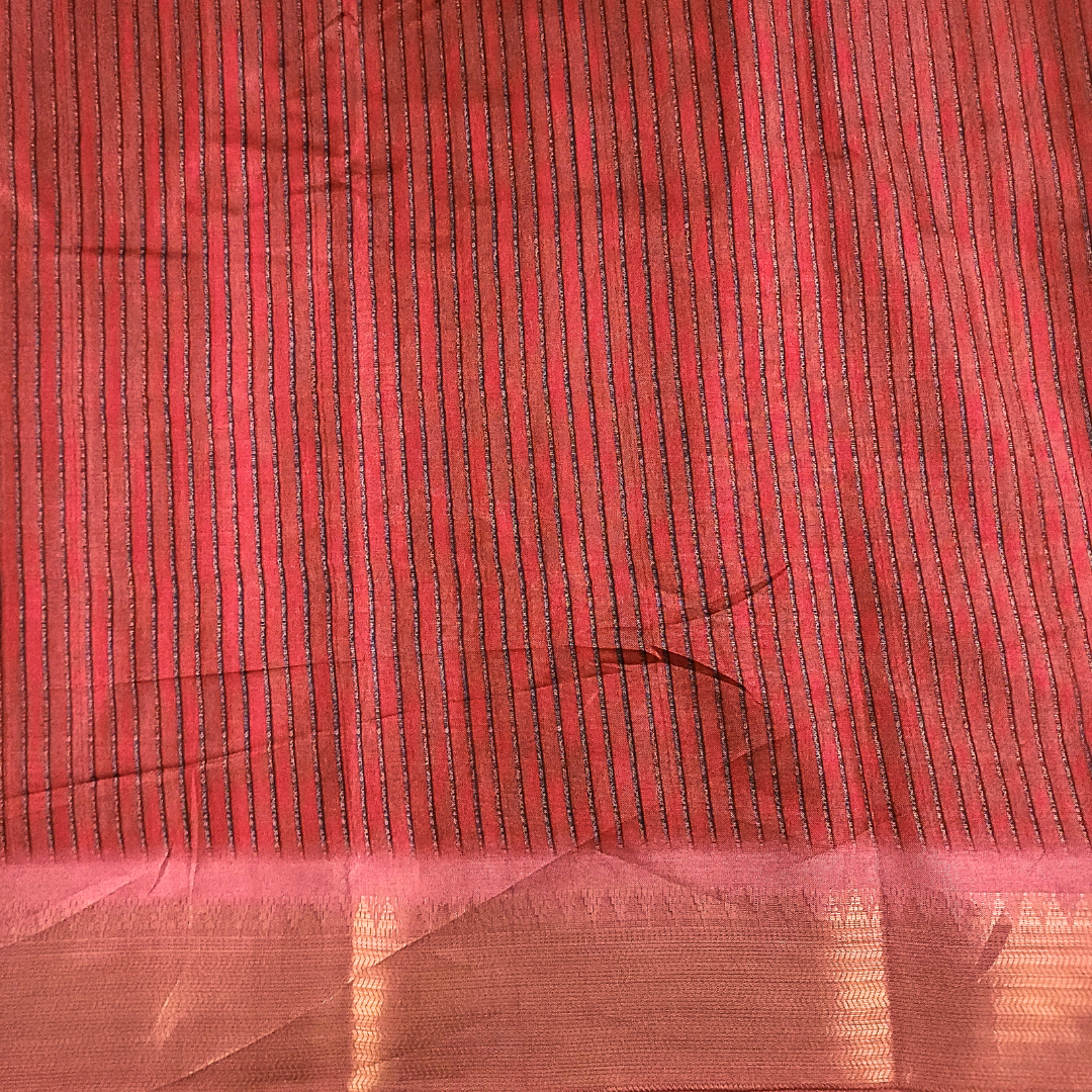 Red Tussar Silk Pichwai Saree from Pichwai Palette Collection - LAAL SAUNDARYA