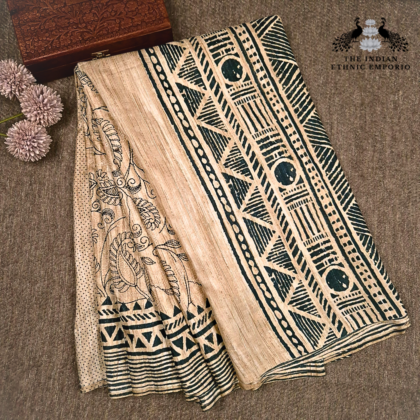 Bhagalpuri Silk Saree With Lucknowi Chikankari