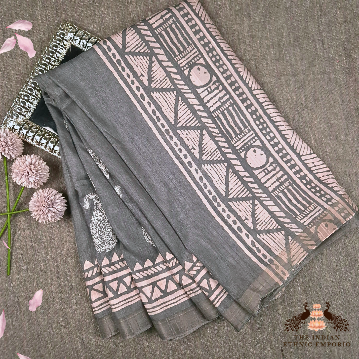 Bhagalpuri Silk Saree - Lucknowi Chikankari Embroidery