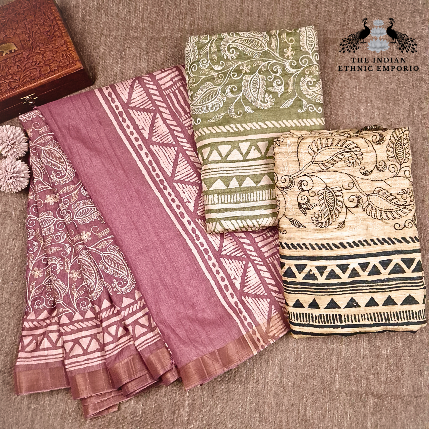 Bhagalpuri Silk Saree With Lucknowi Chikankari