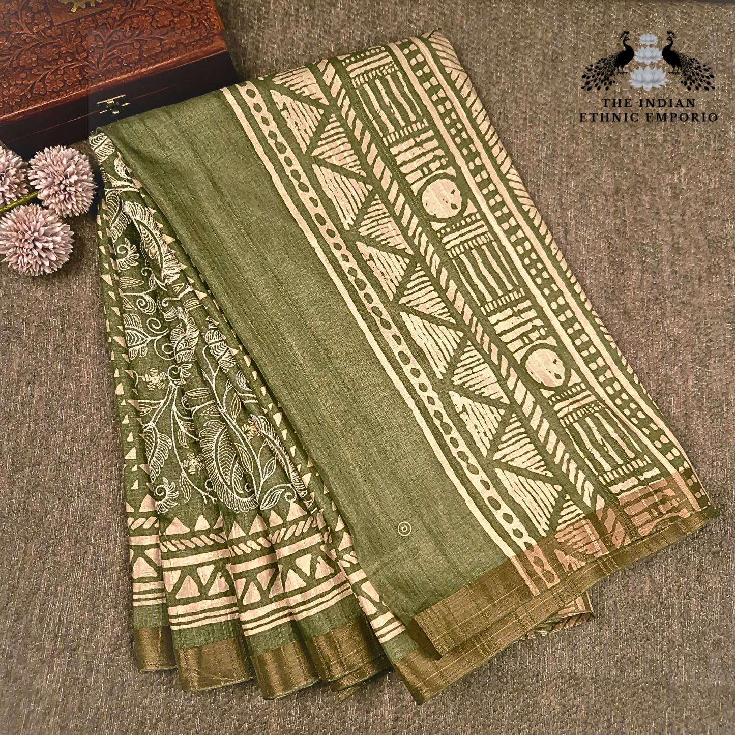 Bhagalpuri Silk Saree With Lucknowi Chikankari
