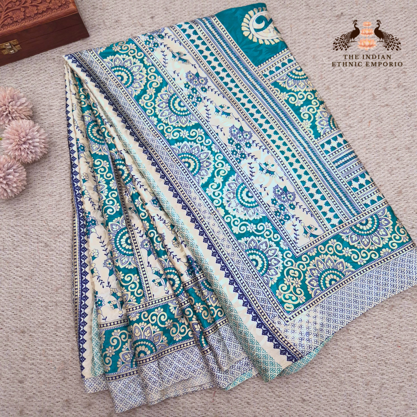 Mulberry silk Sarees With Gold Foil Print