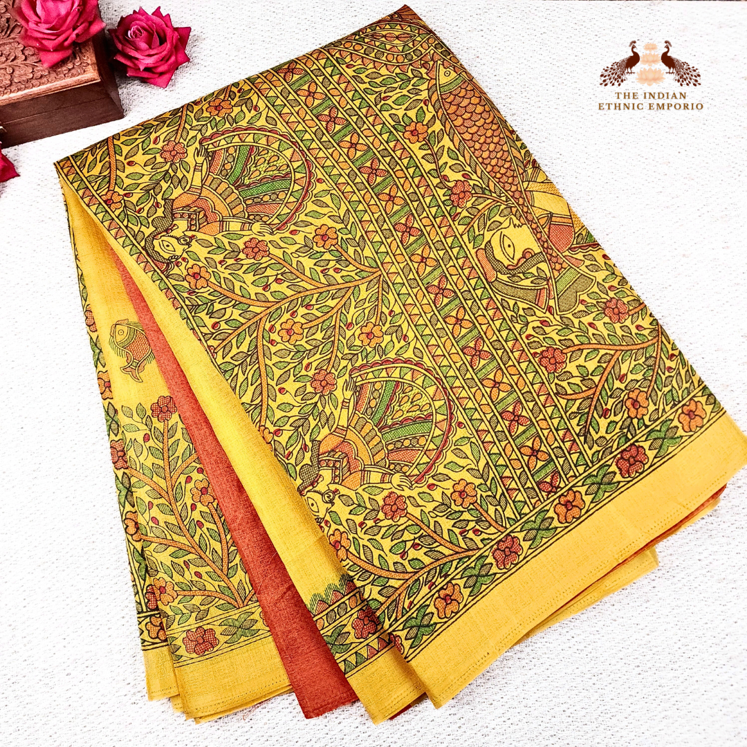 Madhubani Saree - Mithila Matsya - Organic Silk Saree