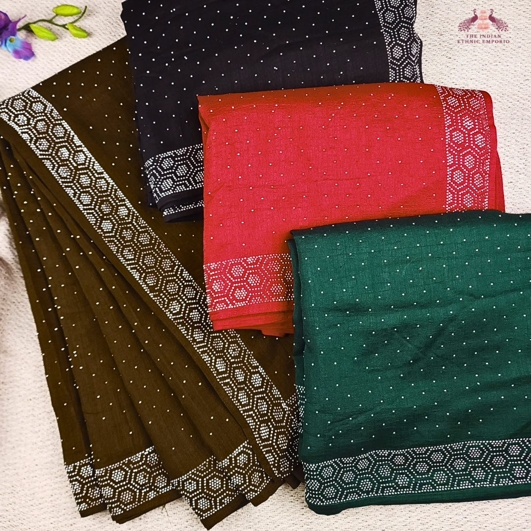 Raw Silk Swarovski Sarees