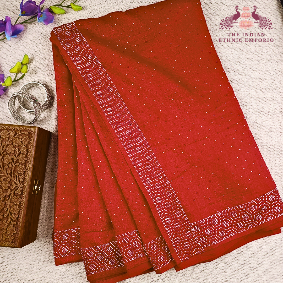 Raw Silk Swarovski Sarees