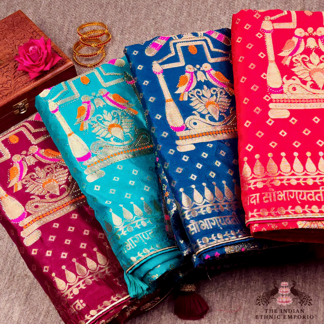 Sada Saubhagyavati Bhava - Pure silk Bandhani Sarees