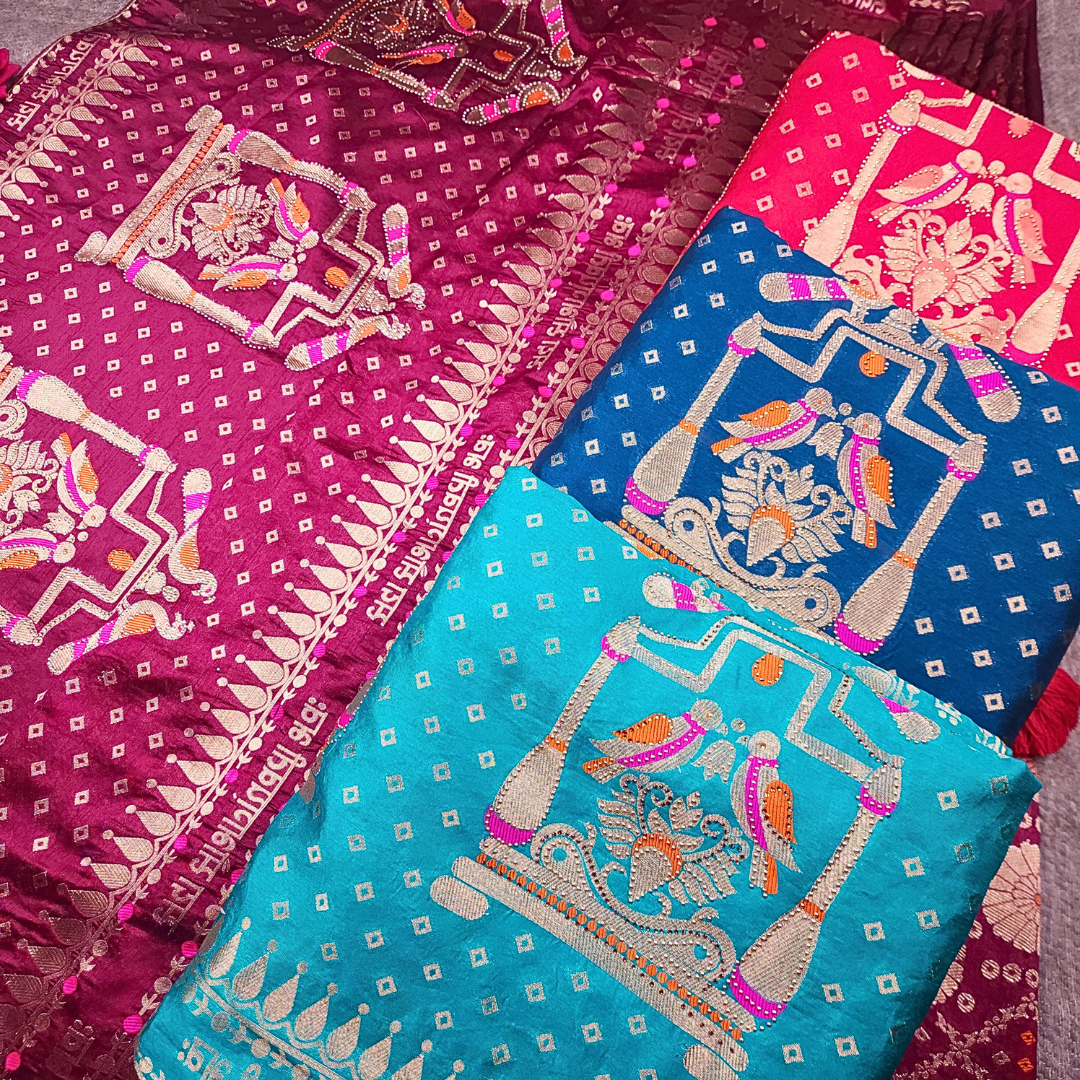 Sada Saubhagyavati Bhava - Pure silk Bandhani Sarees
