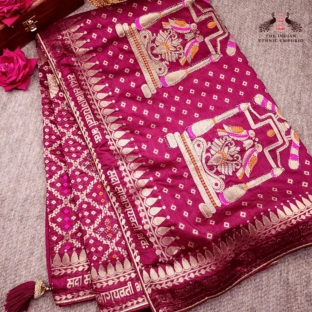 Sada Saubhagyavati Bhava - Pure silk Bandhani Sarees