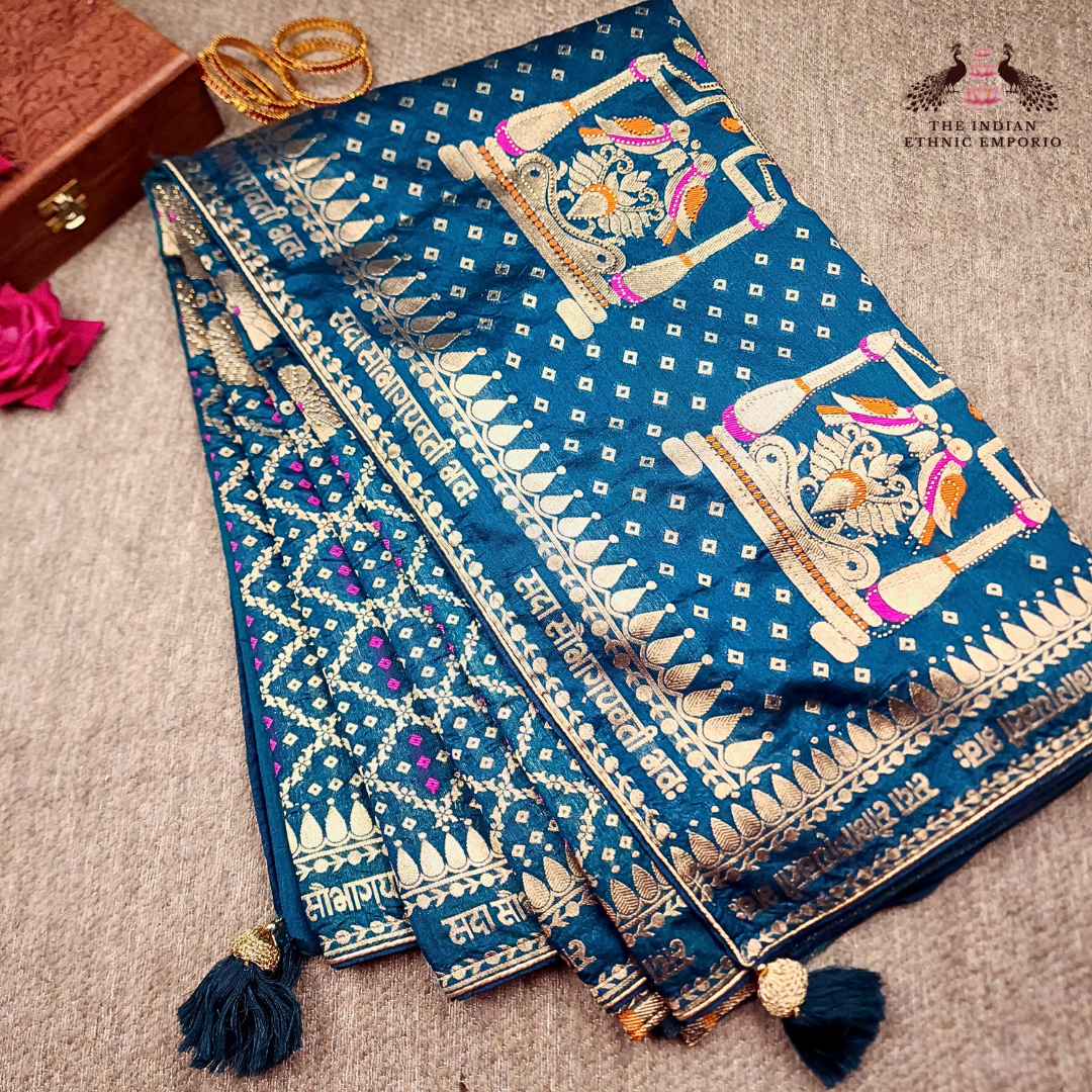 Sada Saubhagyavati Bhava - Pure silk Bandhani Sarees