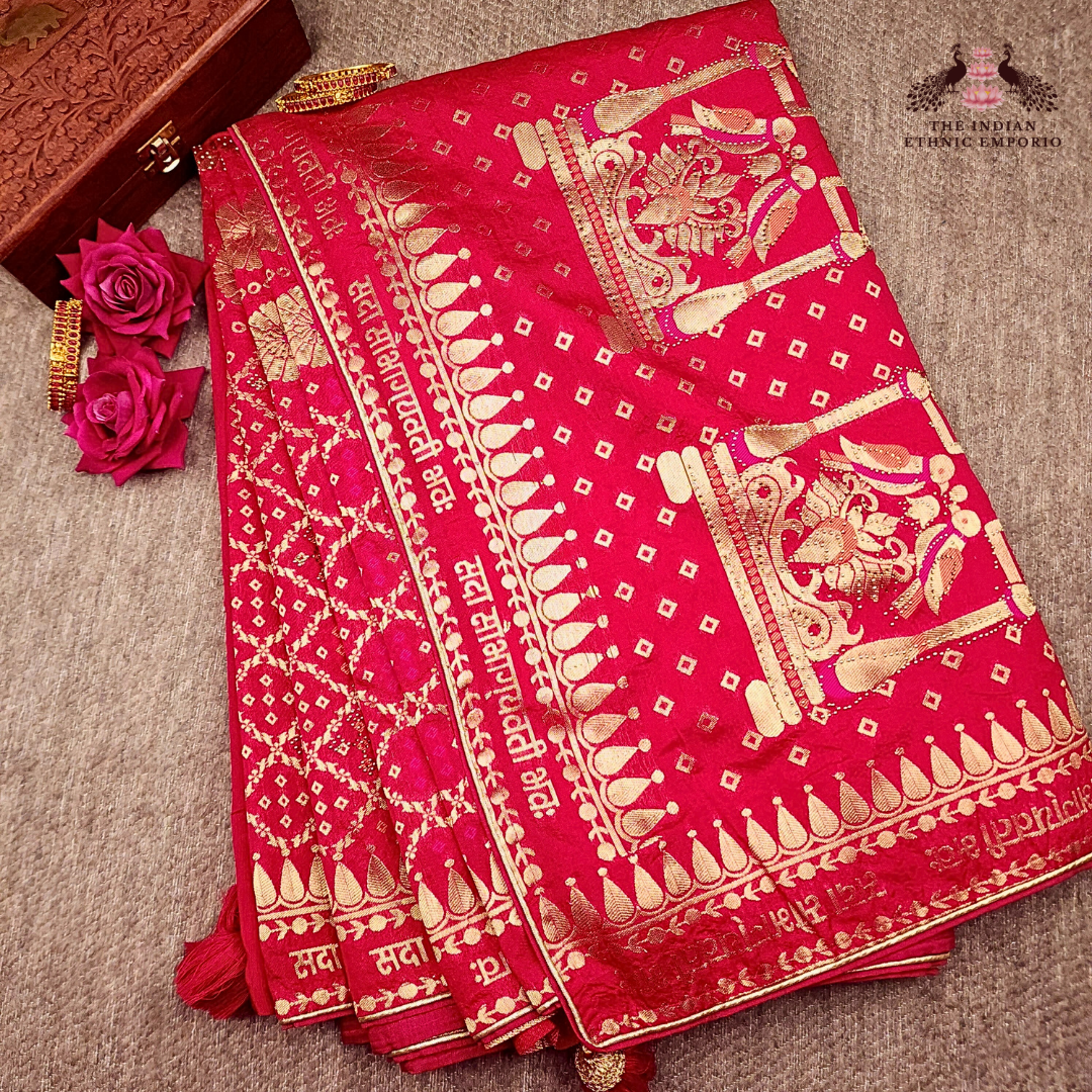 Sada Saubhagyavati Bhava - Pure silk Bandhani Sarees