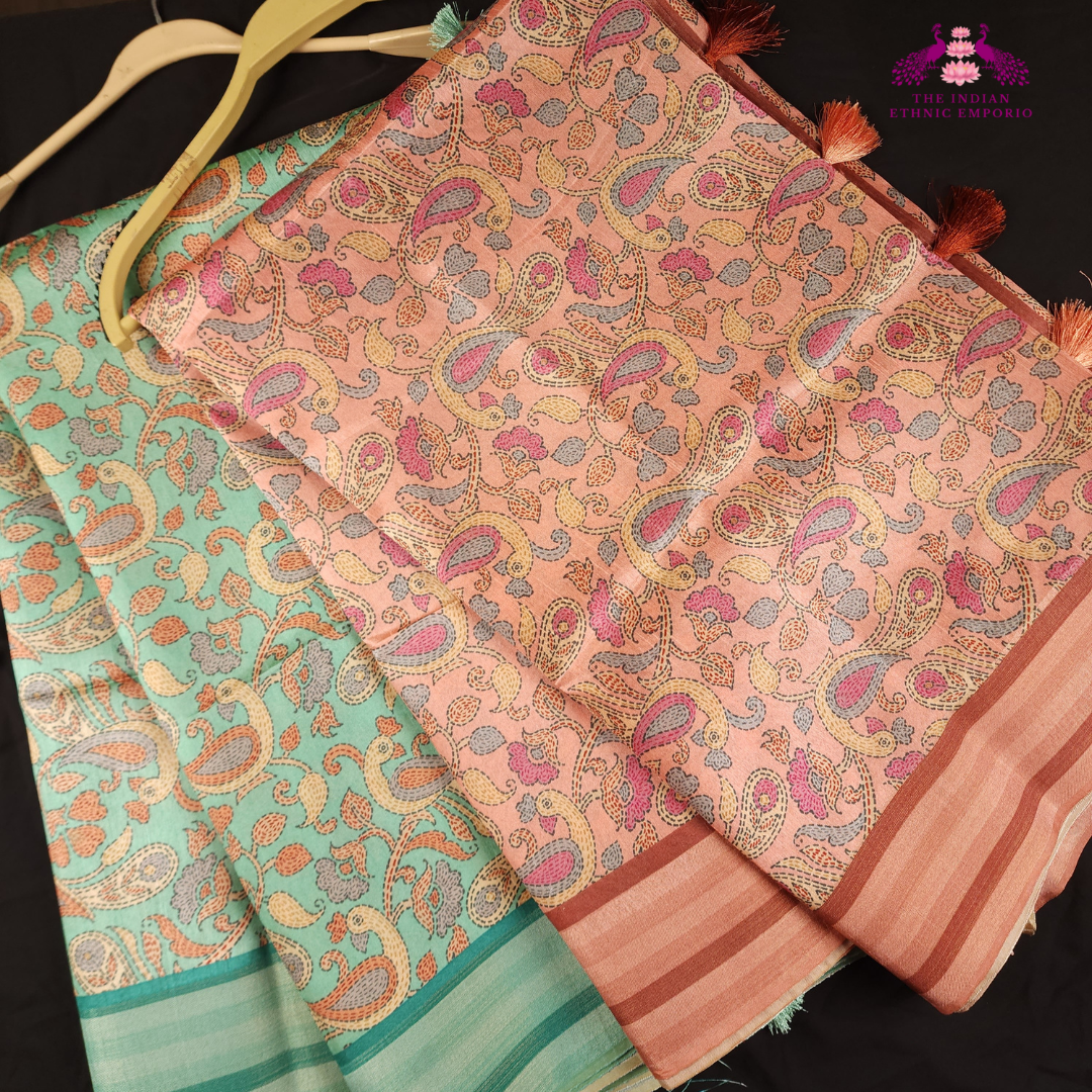 Tussar Silk Meenakari saree