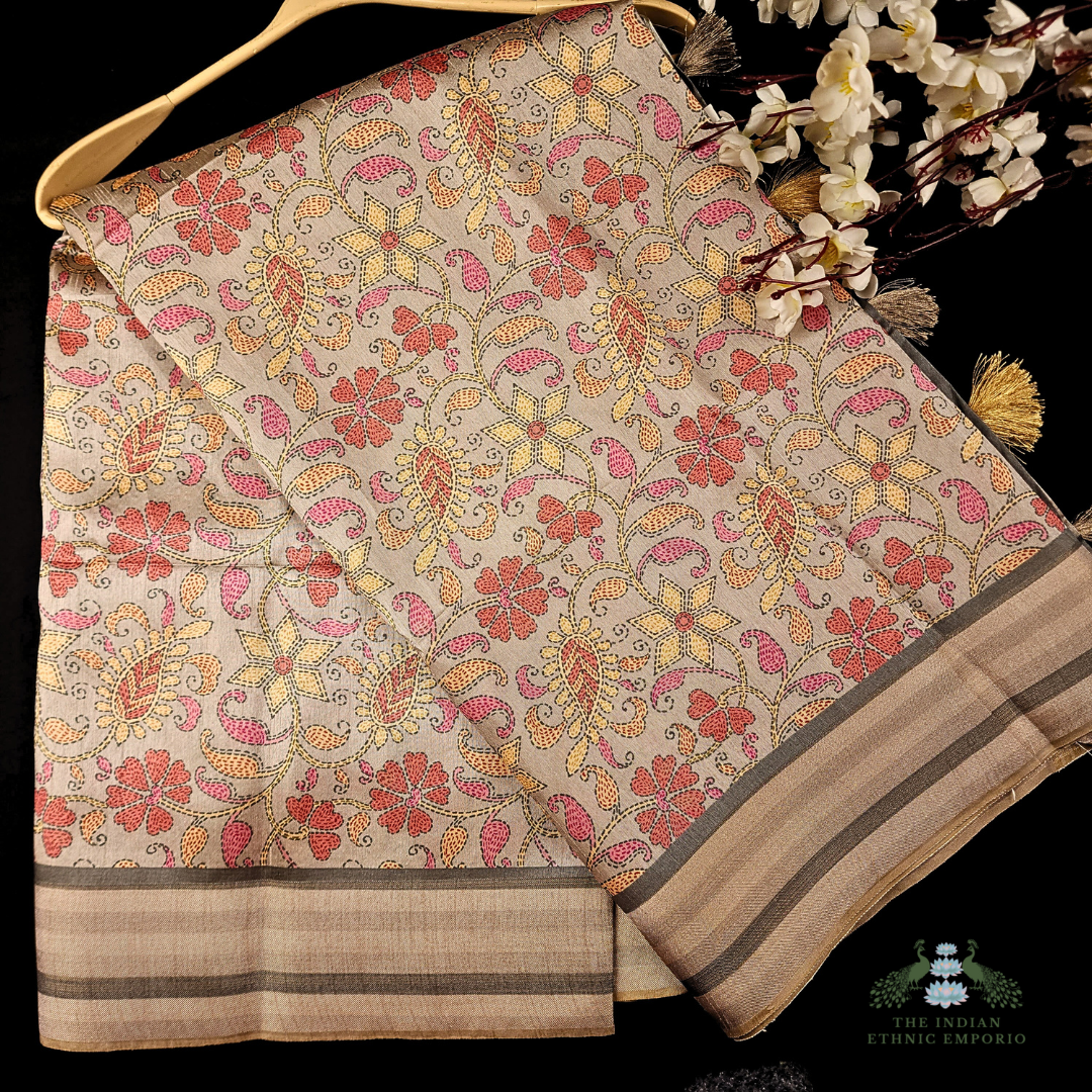 Tussar Silk Meenakari sarees
