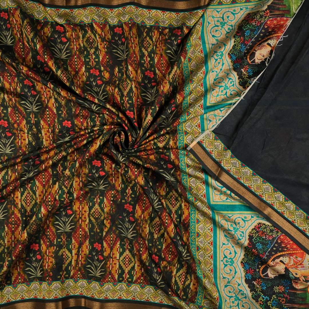 BEGUM BAGH – Banarasi Tissue Sarees in Grey & Pistachio Green | Regal & Lightweight