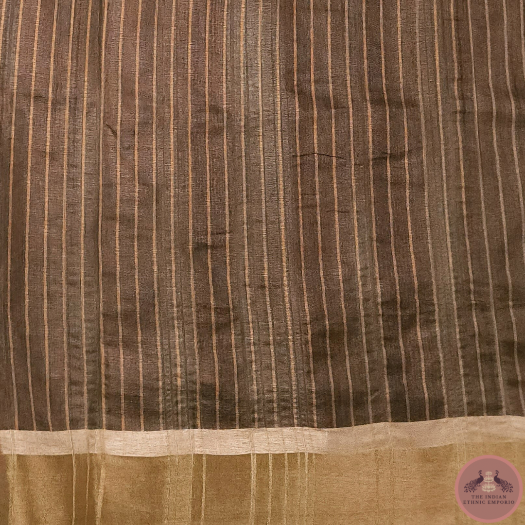 Printed Gicha Silk Saree From 'Gicha Glory' Collection- Brown Beauty
