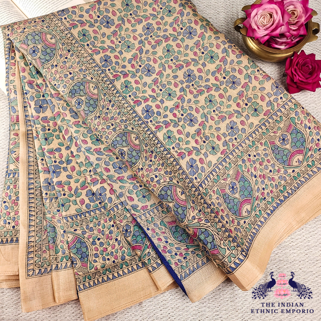 Madhubani Print Organic Silk Sarees