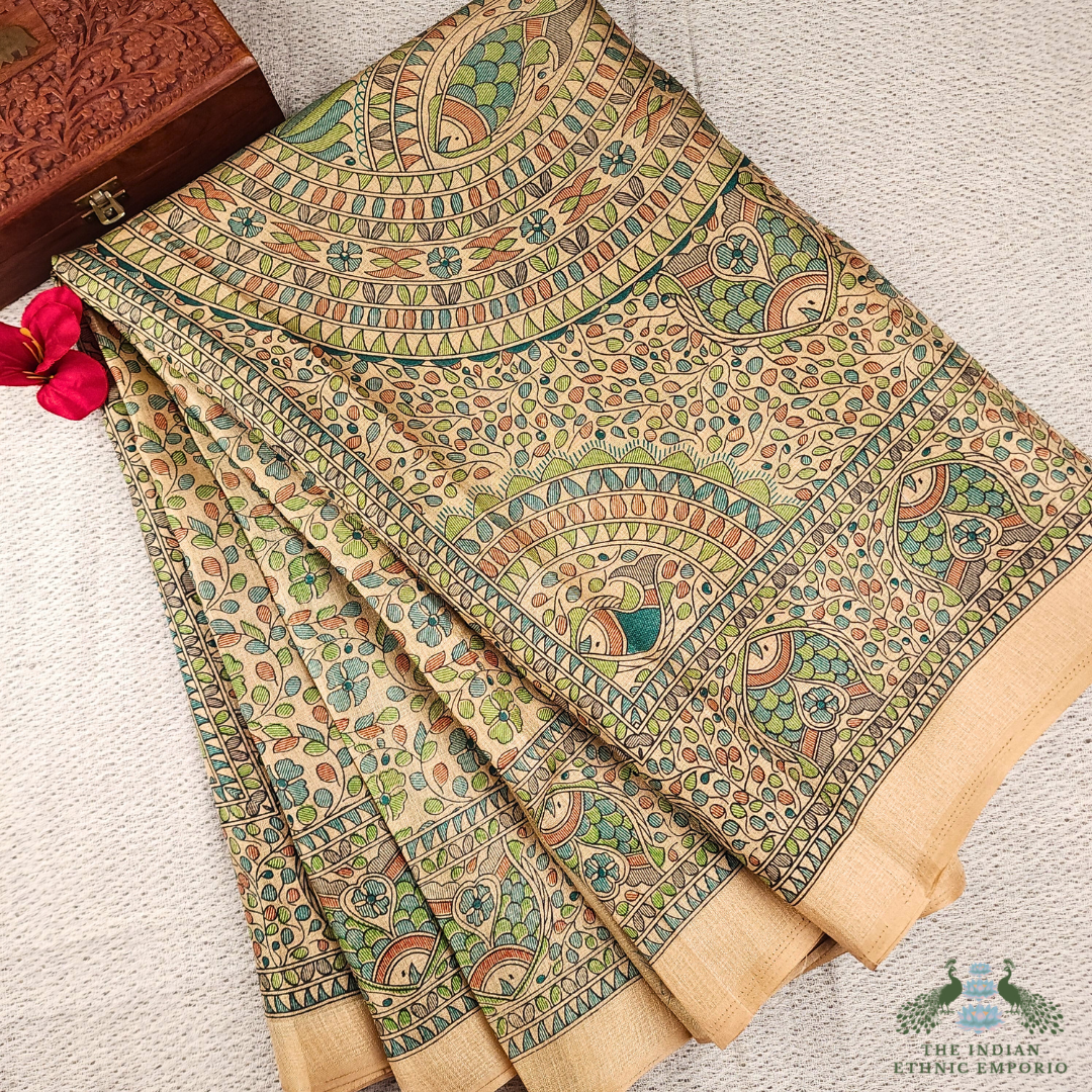 Madhubani Print Organic Silk Sarees