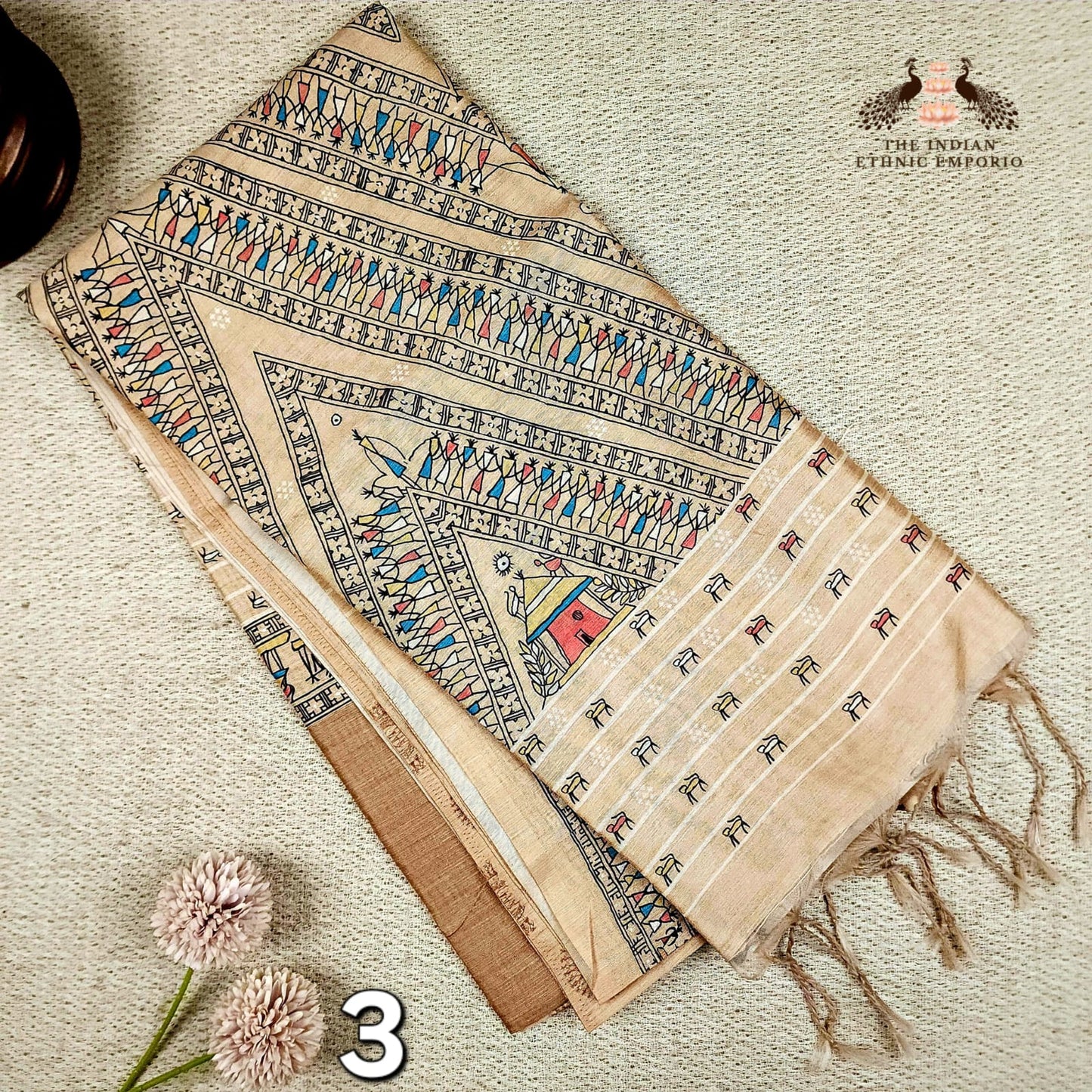 Tribal Print Bhagalpuri Silk Sarees