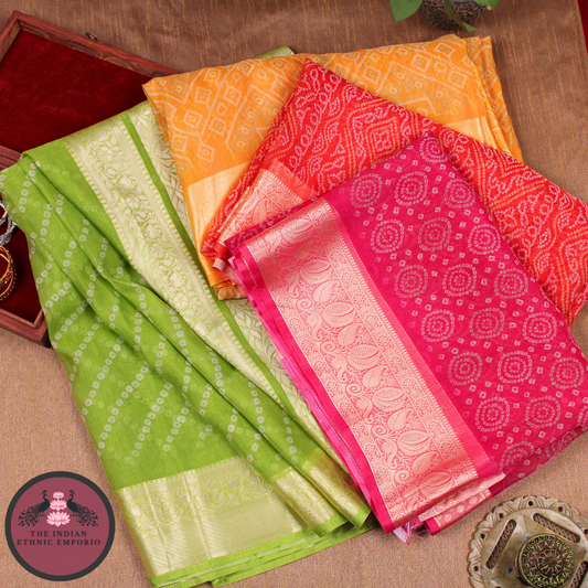 Premium Chiffon Bandhani Sarees