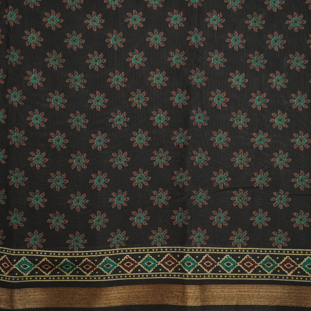 Tara Sitara - Cotton Blend Sarees in Elegant Pine Green & Maroon Color