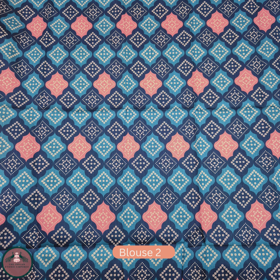 Satrangi Atrangi - Light Blue color Mughal Inspired Flora Print Premium Gicha Silk Saree for Women