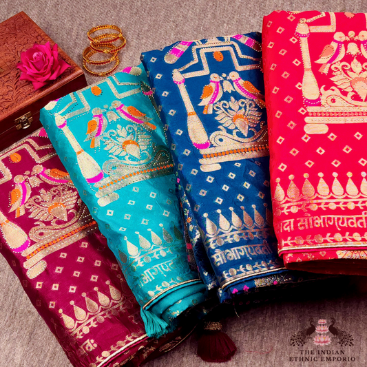 Sada Saubhagyavati Bhava - Pure silk Bandhani Sarees