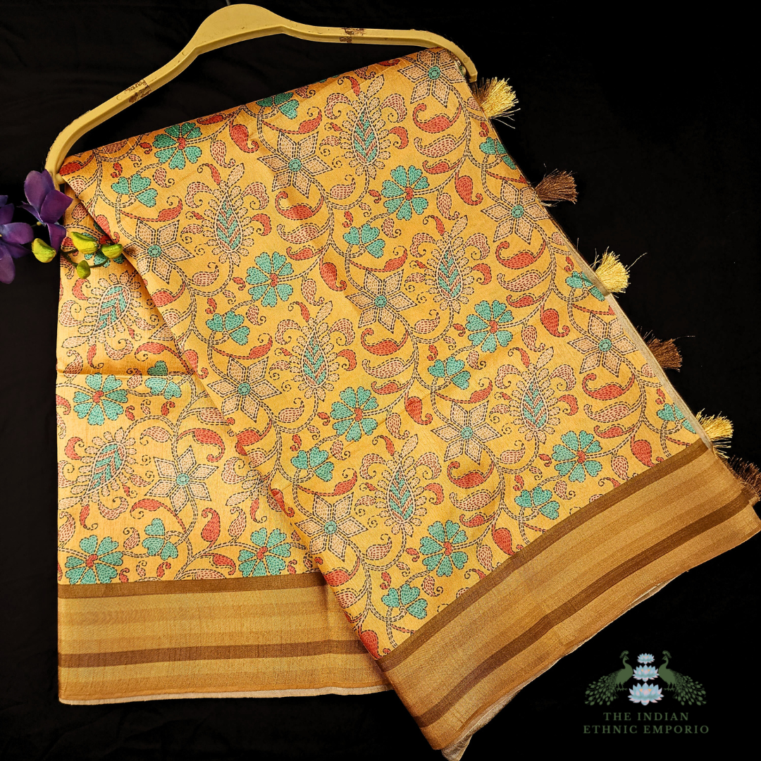 Tussar Silk Meenakari sarees