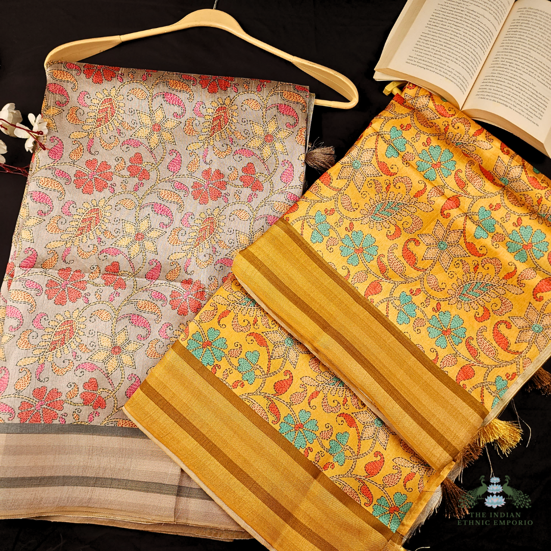 Tussar Silk Meenakari sarees